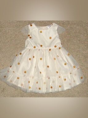Just One You by Carter’s Gold Polka Dot Tulle Dress 18M